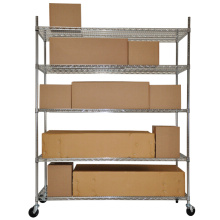 Einstellbare Chrom-Draht-Metall-Lager-Rack-Nummerierungssystem mit Rädern (CJ12045180A5CW)